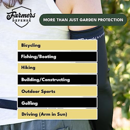 FARMER'S DEFENSE Gardening Arm Sleeves|UV Cooling Protective Sleeve Women & Men|Anti-Scratch Cover Sun UPF Outdoor Protection - Sea-Weed - XS - color: Sea-weed, size: X-Small