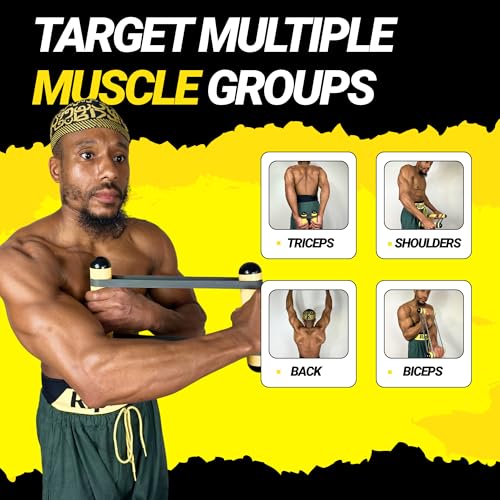 Premium RipStick Pillz, Workout Equipment for Joint Rehab, Shoulder Strength, Resistance Training, and Muscle Building, with 6 Adjustable Resistance Bands - color: Grey/Black