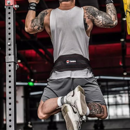 Heavy Duty Dip Belt With Chain - Weighted Pull Up Belt for Workout - color: black&red