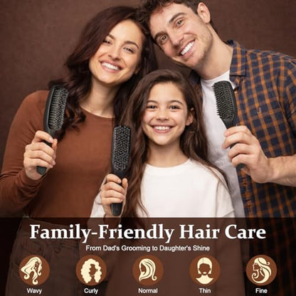 Slick Back Hair Brush Boar Bristles,Smoothing Hair Brush For Fine Hair | Adding Shine,Smoothness＆Volume | Handmade Wooden Boar Bristle Hair Brush | Designed for Fine&Thin Hair