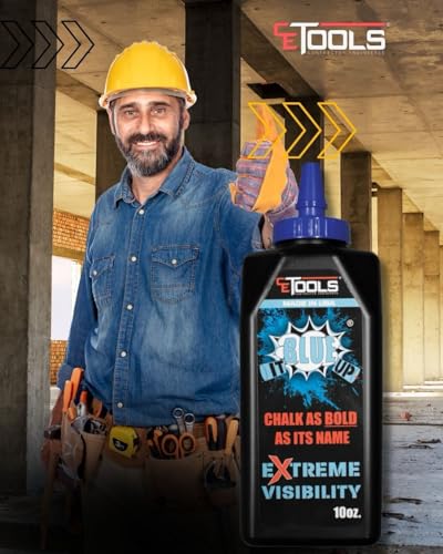 CE TOOLS Blue It Up® Marking Chalk, Color BLUE, EXTREME VISIBILITY, MADE IN USA -10 oz (283.5g) For Chalkline, Hydrophobic, Construction Chalk. - color: Blue