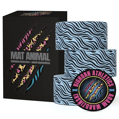 Bighorn Athletics Blue Tiger Print Sports Tape | 3-Rolls, 1.5 in x 45 Ft | Medical Tape for Ankle Wrist Hands Injury Support | No Sticky Residue, Zinc-Oxide Infused Adhesive, Mat Animal Collection - color: Blue Tiger, size: 1.5-Inch