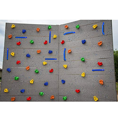 Rainbow Craft DIY Monkey Rock Climbing Holds for Kids - Wall Climbing Rocks of 20pc Rock Wall Holds, 2pc Handles & 1pc 8ft Knotted Climbing Rope - Kids Rock Climbing Holds Rock Wall Climbing Kit