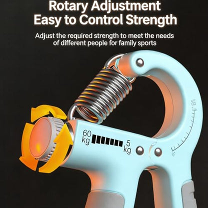 Grip Strengthener with Digital Counter, 10-132LBS Adjustable Hand Grip Trainer, Forearm Wrist Exerciser for Strength Training, Physical Therapy Rehab, Home Gym Fitness Equipment (1 Piece)