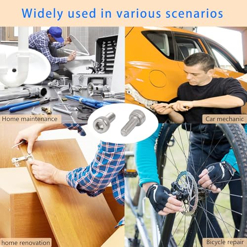 TOP-VIGOR 12Pcs M6-1.0 x 70mm Hex Socket Head Cap Screws, Allen Socket Drive DIN912, 304 Stainless Steel Replacement Machine Fastener Screws for Bicycle Motorcycle Machine Repairment - size: M6 x 70mm x 12pc