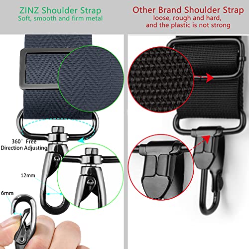 ZINZ Shoulder Strap 78" Universal Handbag Strap with Ultra-thick Fixed Padded and Dual Balanced Adjustable Buckles Shoulder Crossbody Strap for Briefcase Messenger Bag Laptop bag Luggage，Dark Gray - color: Dark Gray