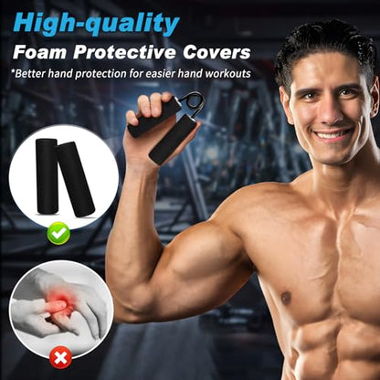 Hand Gripper Strengthener Set 50LB-300LB, Grip Strength Trainer (1/2/4/6 Pack) Forearm Strengthener for Muscle Building, Hand Sensitivity Training, Hand Rehabilitation Exercising - color: 2pcs(150lb+200lb)