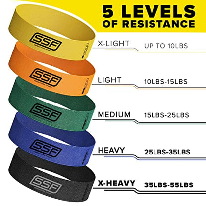 Serious Steel Fitness Fabric Mini Loop Non-Slip Resistance Band Set | Warm-Up, Physical Therapy, Glute Training, Speed and Agility Exercise Bands - color: Level 2 - Light (Orange)
