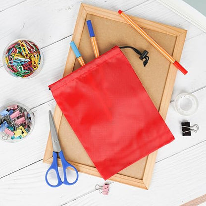 PALTERWEAR Drawstring Bag with Toggle - Nylon Cinch and Ditty Pouch Six-Pack (Red, 7 x 9 Inch, Set of 6) - color: Red, size: 7 x 9 Inch