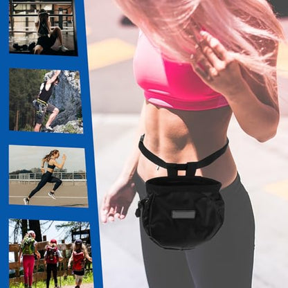 1pc Adjustable Drawstring Climbing Chalk Bag for Bouldering Weightlifting Gymnastics Portable Storage Pouch with Leak-Resistant Closure Waist Attachment for Outdoor Training
