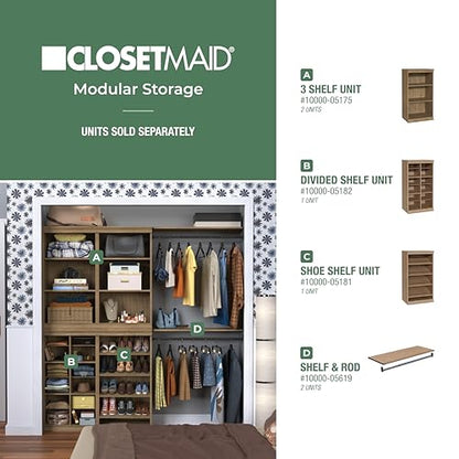ClosetMaid Modular Storage Stackable Shoe Shelf Unit, Sand - color: Sand