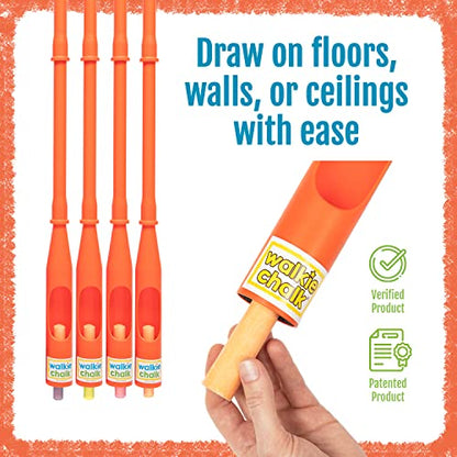 Walkie Chalk PRO Chalk Holder - Stand-Up Chalk Marker Set, 36 Inch Extended Reach, Easy Mark-Ups for Construction Sites, Trade Shows, Warehouses, Retail Planning, Use with Any 3/4-1in Chalk or Marker