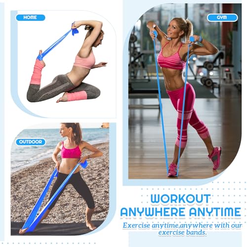 Women Fitness Exercise Equipment Trainer Set Pedal Resistance Band | Leg Arm Thigh Resistance Bands, Women Fitness Workout Equipment, Pedal Resistance Band with Handle, Yoga Pilates Body Fitness - color: Blue
