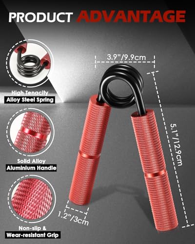 Hozzen Grip Strength Trainer, 6 Pack Grip Strength Trainer Set (50-350LB), No Slip Hand Grip Strengthener, Wrist Forearm Strengthener with Grip Tape for Strength Training, Exercise, Injury Recovery - color: Silver+Blue+Red+Orange+Dark Gray+Black (100-350