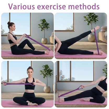 Figure 8 Resistance Band with Handles Elastic Exercise Band for Arm Back & Shoulder Workout Non-Slip 8 Shaped Resistance Band for Home Gym Yoga Pilates Stretching & Physical Therapy 3Pack - color: Purple
