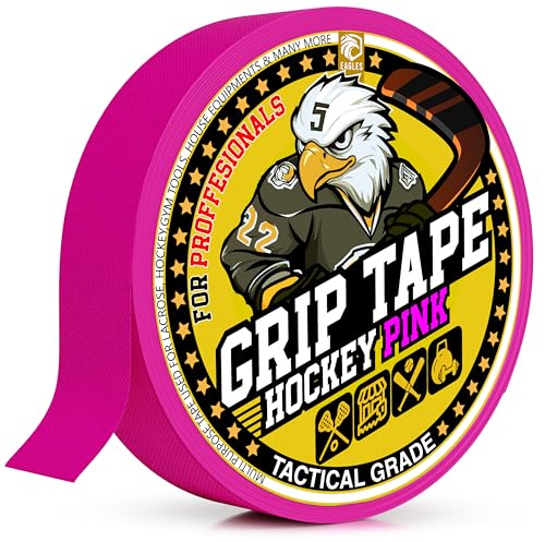 EAGLES Hockey Tape Multipurpose Cloth Tape Roll for Lacrosse Baseball & Softball Bats, Rackets, Pullup Bars, Gardening Tools, Sports Gift Perfect for Wrist, Ankle, Foot, Knee and Hand Taping - color: Pink