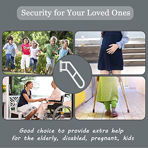 Upgraded Stair Handrails for 1-3 Steps, Bent Handrails for Outdoor Steps | 27" Wall Mounted Stair Railing U-Shaped Safety Grab Bar with 2 Anti-Skid Crossbar for Garage, Porch, Garden, Yard - size: 27 inch, style: Bent White 1 Pack