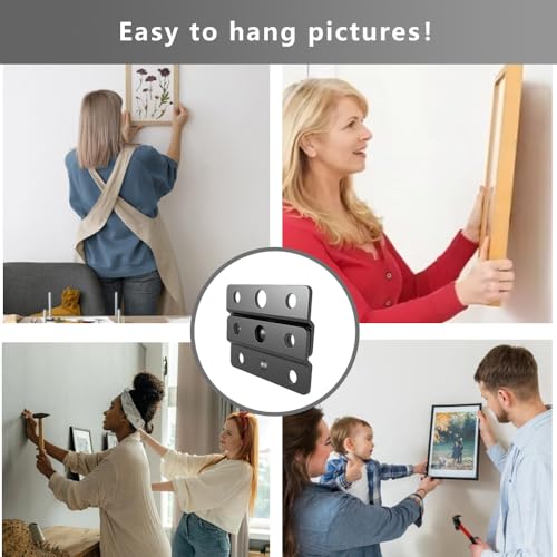 2 inches Z-Style French Cleat Picture Hanger, 4 Pairs | Non Loosen Interlocking Wall Mounting Picture Bracket Kit for Frames, Mirrors, Shelves, Art, Whiteboards, Frames (4, 2" - size: 2 Inch