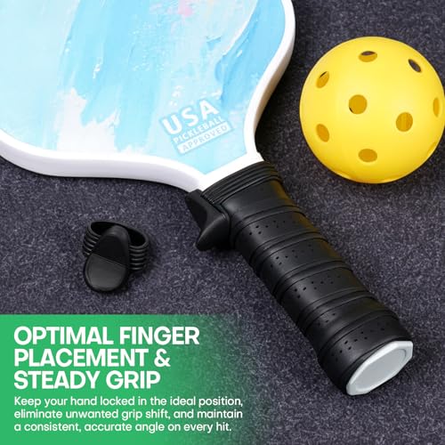 Pickleball Paddle Grip Insert, Ergonomic Finger Rest for Enhanced Control & Stable Grip, Fits Most Standard Pickleball Paddles, Pickleball Paddle Accessory 2PCS - color: black