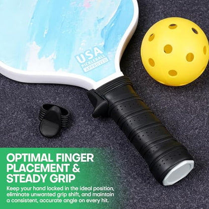Pickleball Paddle Grip Insert, Ergonomic Finger Rest for Enhanced Control & Stable Grip, Fits Most Standard Pickleball Paddles, Pickleball Paddle Accessory 2PCS - color: black