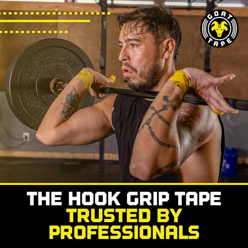 Goat Tape Super Stretchy Thumb Tape - Weightlifting Hook Grip Tape & WOD Tape for Cross Training, Gym Workout Tape, Athletic Finger Wrap - Flexes with Every Move - 15 Feet per Roll (Yellow 4-Pack) - color: Yellow 4-pack