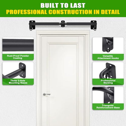 SELEWARE 32"/36" Wall Mount Pull Up Bar Joist Mount Chin Up Bar for Doorway | Heavy Duty Steel Construction Support 450 lb, w/Resistance Band Hooks, Fits 32"/36" Wall Studs for Home Gym Strength Training - size: A: 32" x 1.6" Dia Grip