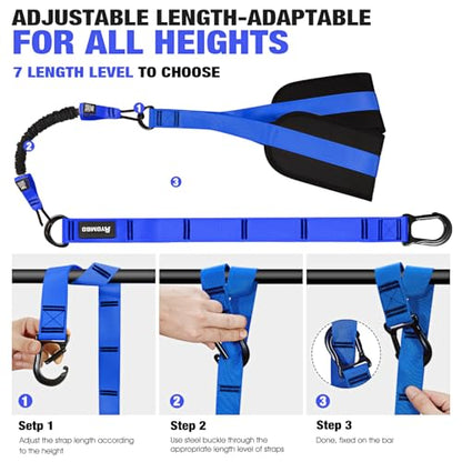 Pull Up Assistance Bands, Resistance Bands for Pull Up Bar Workout, Adjustable Heavy Duty Pull Up Assist Equipment with 4 Assistance Bands, Home Gym Fitness Exercise Strength Training - color: Blue