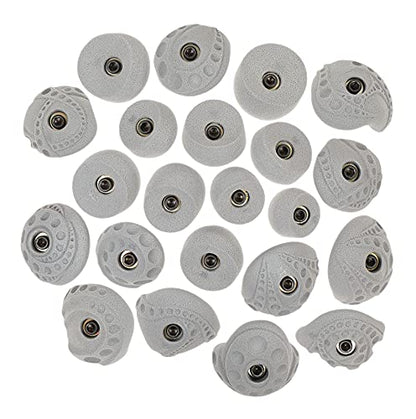 Atomik Rock Climbing Holds Set of 22 Bolt-on Tennis-Shoe Friendly in Earth Tone Gray