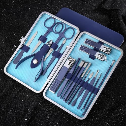 Folding Nail Clipper & Cuticle Nipper Set, Stainless Steel Portable Manicure Pedicure Kit for Travel Green - color: Green