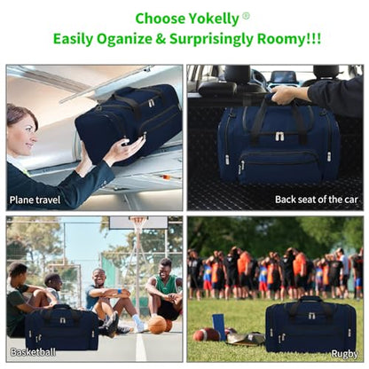 Sports Duffel Bag 26 Inch Travel Gym Duffle - Navy Blue - color: Navy Blue, size: 26 inch - 1.0