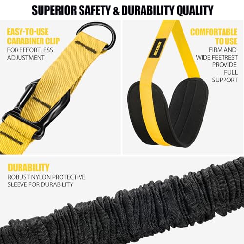 Pull Up Assistance Bands 260lbs, Heavy Pull Up Bands Resistance Bands for Pull Ups Working Out with Feet Rest, Pull Up Bar Bands Assistance Bands Strength Training Workout Equipment, Height Adjustable - color: Yellow