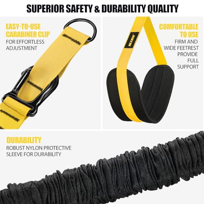 Pull Up Assistance Bands 260lbs, Heavy Pull Up Bands Resistance Bands for Pull Ups Working Out with Feet Rest, Pull Up Bar Bands Assistance Bands Strength Training Workout Equipment, Height Adjustable - color: Yellow