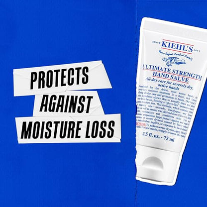 Kiehl's Ultimate Strength Hand Salve, Deeply Hydrating Hand Lotion, Thick and Rich Formula for Intense Moisture and Conditioning, Protects and Repairs Dry Skin, Paraben and Gluten Free - size: 2.5 Fl Oz / 75 ml (Pack of 2)