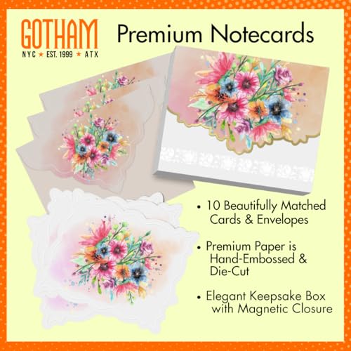Poster Foundry Set of 3 - Garden Butterfly Boxed Note Cards by Carol Wilson. 10 embossed 4x5 Die-Cut Notecards and Matching Envelopes in Decorative Gift Box with Magnetic Flap. NCP2363 - color: Nature - Butterflies in Garden, style: 3 gift box sets / 30 c