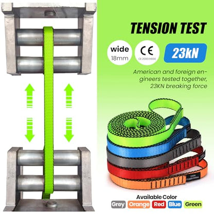 18MM Nylon Climbing Slings Runners 23 kN Strong Webbing Straps for Rock Climbing, Rappelling, Swing, Yoga Hammock etc - color: 1PC Green, size: 48inch/120cm