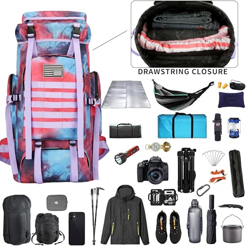 Hiking Backpack for Men 70L/100L Camping Backpack Military Rucksack Molle 3 Days Assault Pack for Climbing | Camping Backpack - color: 70l-nebula