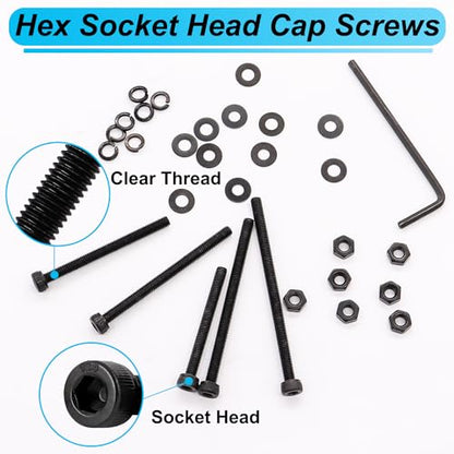 420PCS Black M3 Hex Socket Head Cap Screws, M3 x 30/35/40/45/50mm Metric Screws Bolts Nuts Washers Assortment Kit, 12.9 Grade Alloy Steel - size: M3 x 30/35/40/45/50mm, style: Socket Head