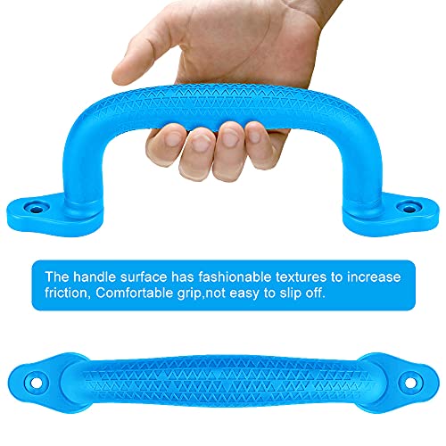 SELEWARE Blue Playground Safety Handles 8Pcs Kids Playground Grab Handles | Non-Slip Durable Plastic Handle Indoor Outdoor Playset Handle for Playhouse, Treehouse, Climbing Frame, Jungle Gym, Swing Set - color: Blue (8 Pack)