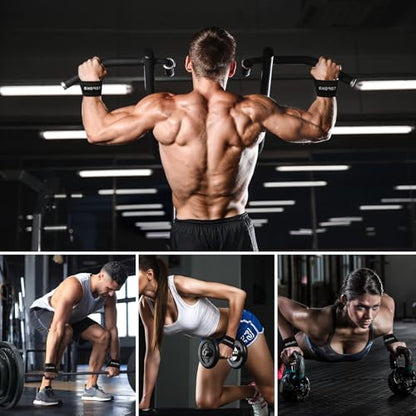 TOPOKO Lifting Wrist Straps for Weightlifting, Deadlifts, Powerlifting & Strength Training – 21.2” Cotton Workout Straps with Neoprene Padding & Non-Slip Hex Grip – Gym Straps for Men & Women