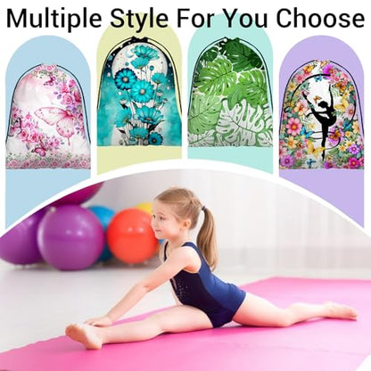 Gymnastics Grip Bag Lightweight Small Drawstring Grip Bags for Gymnasts - color: Daisy Flower-green