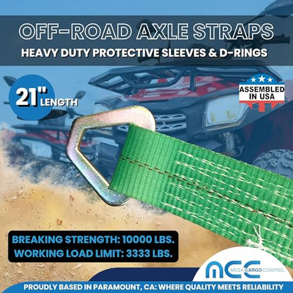 Mega Cargo Control 2 Pack 21 Inch Green Axle Straps - color: Green, size: 21"