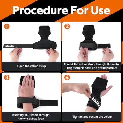 Weight Lifting Wrist Strap，Double Layer Leather Wrist Wraps with Neoprene Padding for Weightlifting & Deadlifts – Adjustable Gym Straps for Men & Women - color: Black