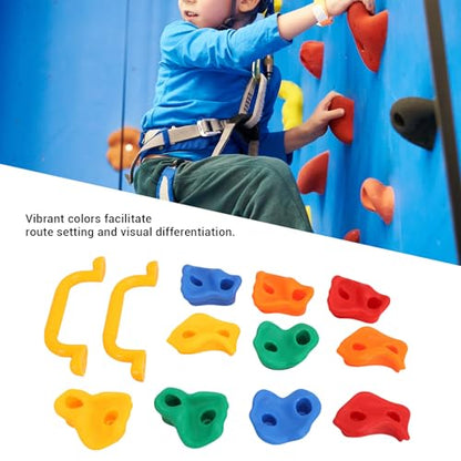 10pcs Rock Climbing Holds, PE Material, Colorful Grips for Kids and Adults Indoor Outdoor Climbing Walls