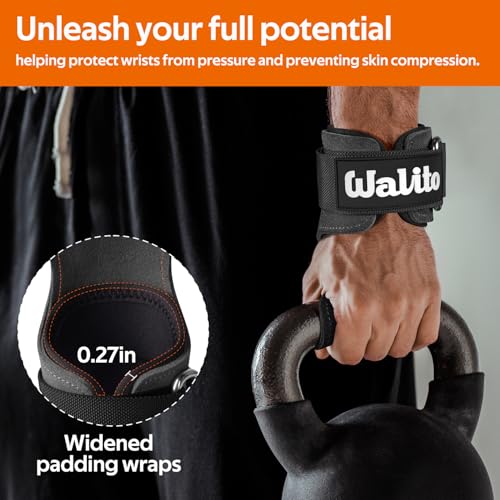 Weight Lifting Wrist Strap，Double Layer Leather Wrist Wraps with Neoprene Padding for Weightlifting & Deadlifts – Adjustable Gym Straps for Men & Women - color: Grey