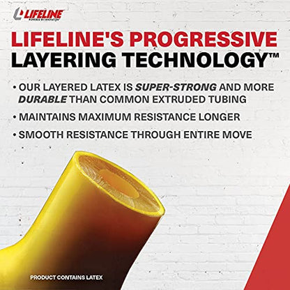 Lifeline Variable Resistance Trainer Kit with Adjustable Resistance Level Bands for More Workout Options - Includes Triple Grip Handles, Door Anchor, Three 5ft Exercise Tubes and Carry Bag - style: 60 lbs