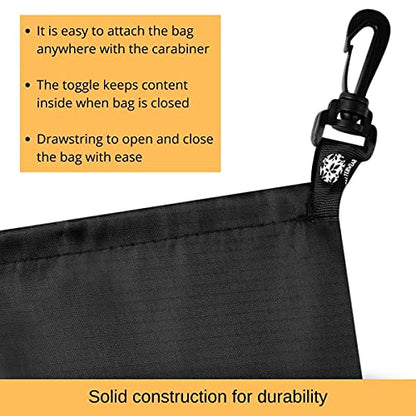 PALTERWEAR Drawstring Bag with Clip (8 x 11 Inch, 5-Pack, Black) Cinch and Ditty Pouch for Travel, Wardrobe, Outdoors, Hobby - size: 8 x 11 inch