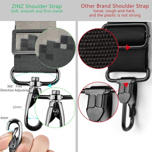 ZINZ Shoulder Strap Universal Bag Strap - 78" Ultra-Thick Padded with Dual Balanced Adjustable Buckles for Briefcase, Travel, Sports, Laptop, Crossbody Bag，Camouflage Gray - color: Camouflage Gray