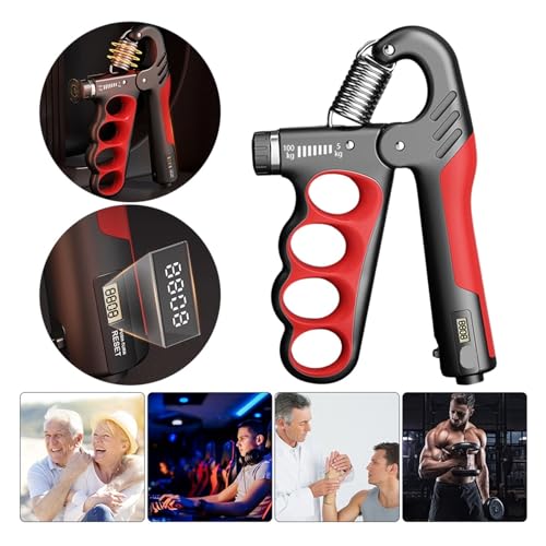 Force Gauge, 5-100 KG Grip Trainer Finger Motor Grip Strengthener Grip Trainer Non-Sliding Grip - color: Gris