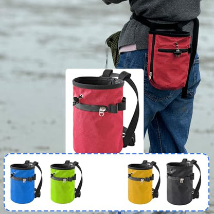 Rock Climbing Chalk Bag Waterproofs Chalk Bag Bouldering Bucket for Rock Climbing Weight Lifting Magnesia Powder - color: Willow green