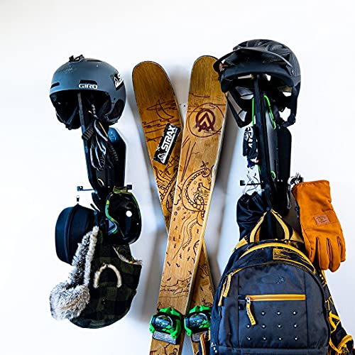 Garage Sports Equipment Organizer MADE IN USA | Multipurpose Equipment Home Storage | Vertical Drying Helmet Rack | Wall Mounted Organization Hanger | for Bike, Motorcycle, Ski, Snowboard, Camping Gear